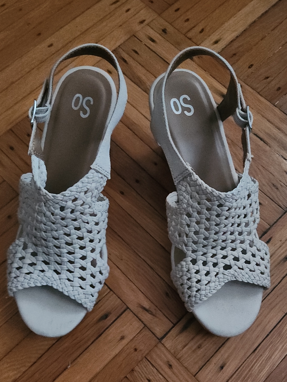 SO Woven Slingback Sandals in Cream